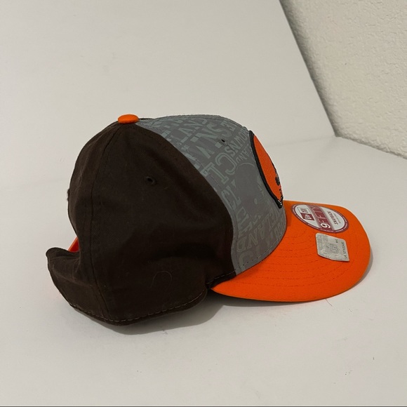 Cleveland Browns New Era 9Fifty NFL Snapback Hat Cap Brown Orange - Picture 5 of 8